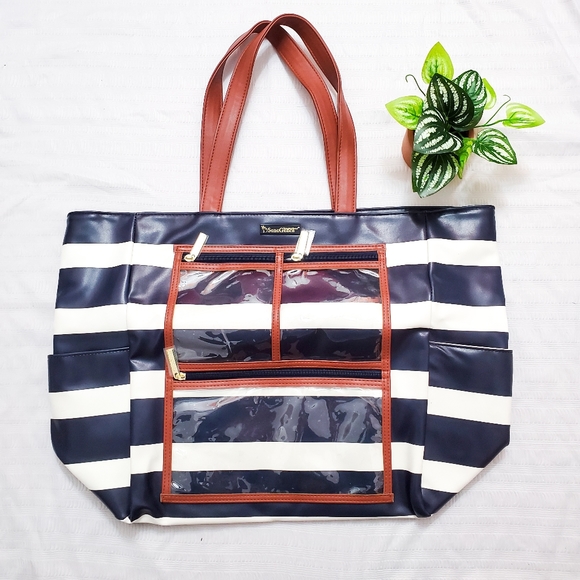 SOLD Senegence Striped Large Display Bag - Picture 1 of 4